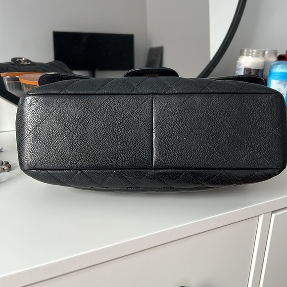CHANEL JUMBO CAVIAR SINGLE FLAP BAG black silver - Picture 6 of 17